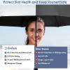 imageG4Free UPF 50 UV Protection Sun Umbrella Double Layer Windproof Compact Travel Umbrella 46 Inch Auto Open CloseBlack