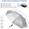 imageG4Free UPF 50 UV Protection Sun Umbrella Double Layer Windproof Compact Travel Umbrella 46 Inch Auto Open CloseBlack