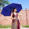 imageG4Free UPF 50 UV Protection Sun Umbrella Double Layer Windproof Compact Travel Umbrella 46 Inch Auto Open CloseBlue