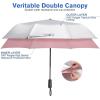imageG4Free UPF 50 UV Protection Sun Umbrella Double Layer Windproof Compact Travel Umbrella 46 Inch Auto Open ClosePink