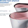 imageG4Free UPF 50 UV Protection Sun Umbrella Double Layer Windproof Compact Travel Umbrella 46 Inch Auto Open ClosePink