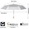 imageG4Free UPF 50 UV Protection Travel Umbrella with Wooden Handle 42 Inch Lightweight Sun Rain Folding Umbrellas Auto Open Close Lake BlueBlack