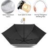 imageG4Free UPF 50 UV Protection Travel Umbrella with Wooden Handle 42 Inch Lightweight Sun Rain Folding Umbrellas Auto Open Close Lake BlueBlack