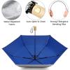 imageG4Free UPF 50 UV Protection Travel Umbrella with Wooden Handle 42 Inch Lightweight Sun Rain Folding Umbrellas Auto Open Close Lake BlueBlue