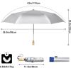 imageG4Free UPF 50 UV Protection Travel Umbrella with Wooden Handle 42 Inch Lightweight Sun Rain Folding Umbrellas Auto Open Close Lake BlueBlue