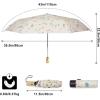 imageG4Free UPF 50 UV Protection Travel Umbrella with Wooden Handle 42 Inch Lightweight Sun Rain Folding Umbrellas Auto Open Close Lake BlueFlower