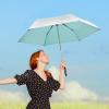 imageG4Free UPF 50 UV Protection Travel Umbrella with Wooden Handle 42 Inch Lightweight Sun Rain Folding Umbrellas Auto Open Close Lake BlueLake Blue