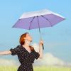 imageG4Free UPF 50 UV Protection Travel Umbrella with Wooden Handle 42 Inch Lightweight Sun Rain Folding Umbrellas Auto Open Close Lake BlueLight Purple