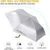 imageG4Free UPF 50 UV Protection Travel Umbrella with Wooden Handle 42 Inch Lightweight Sun Rain Folding Umbrellas Auto Open Close Lake BluePink
