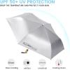 imageG4Free UPF 50 UV Protection Travel Umbrella with Wooden Handle 42 Inch Lightweight Sun Rain Folding Umbrellas Auto Open Close Lake BlueSky