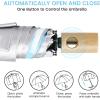 imageG4Free UPF 50 UV Protection Travel Umbrella with Wooden Handle 42 Inch Lightweight Sun Rain Folding Umbrellas Auto Open Close Lake BlueSky
