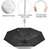 imageG4Free Windproof Travel Umbrella with Large Wooden Handle UV Sun Protection ampamp Rain Umbrella Automatic Open And Close Compact 46quot Large Canopy with UPF 50 Lightweight Portable for Walking ampamp OutdoorSilverBlack