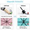imageG4Free Windproof Travel Umbrella with Large Wooden Handle UV Sun Protection ampamp Rain Umbrella Automatic Open And Close Compact 46quot Large Canopy with UPF 50 Lightweight Portable for Walking ampamp OutdoorSilverPink