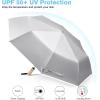 imageG4Free Windproof Travel Umbrella with Large Wooden Handle UV Sun Protection ampamp Rain Umbrella Automatic Open And Close Compact 46quot Large Canopy with UPF 50 Lightweight Portable for Walking ampamp OutdoorSilverLake Blue
