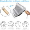 imageG4Free Windproof Travel Umbrella with Large Wooden Handle UV Sun Protection ampamp Rain Umbrella Automatic Open And Close Compact 46quot Large Canopy with UPF 50 Lightweight Portable for Walking ampamp OutdoorSilverBlack