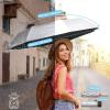imageG4Free Windproof Travel Umbrella with Large Wooden Handle UV Sun Protection ampamp Rain Umbrella Automatic Open And Close Compact 46quot Large Canopy with UPF 50 Lightweight Portable for Walking ampamp OutdoorSilverBlack