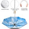 imageG4Free Windproof Travel Umbrella with Large Wooden Handle UV Sun Protection ampamp Rain Umbrella Automatic Open And Close Compact 46quot Large Canopy with UPF 50 Lightweight Portable for Walking ampamp OutdoorSilverSky