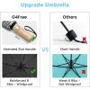 imageG4Free Windproof Travel Umbrella with Large Wooden Handle UV Sun Protection ampamp Rain Umbrella Automatic Open And Close Compact 46quot Large Canopy with UPF 50 Lightweight Portable for Walking ampamp OutdoorSilverBlack