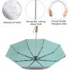 imageG4Free Windproof Travel Umbrella with Large Wooden Handle UV Sun Protection ampamp Rain Umbrella Automatic Open And Close Compact 46quot Large Canopy with UPF 50 Lightweight Portable for Walking ampamp OutdoorSilverLake Blue
