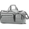 image3in1 Tactical Travel Duffle Bag for Men and Women Large 50L Military Duffle Weekender Bags Gym Backpack with Shoes Compartment and Wet Pocket BlackLight Grey