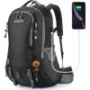 imageG4Free 50L Hiking Backpack Waterproof Daypack Outdoor Camping Climbing Backpack with Rain Cover for Men WomenBlack01