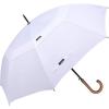 imageG4Free 5262inch Wooden J Handle Golf Umbrella Windproof UV Protection Classic Stick Wedding Cane Umbrellas Auto Open Cane Hook HandleWhite