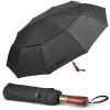 imageG4Free 54 Inch Large Compact Windproof Golf Umbrella for Rain Oversized Auto Open Close Folding Travel 10 Ribs Vented Double Canopy Umbrella for Women MenBlack