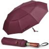 imageG4Free 54 Inch Large Compact Windproof Golf Umbrella for Rain Oversized Auto Open Close Folding Travel 10 Ribs Vented Double Canopy Umbrella for Women MenBurgendy