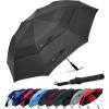 imageG4Free 62 Inch Portable Golf Umbrella Large Oversize Double Canopy Vented Windproof Waterproof Automatic Open Stick Umbrellas for Men and WomenDark BlueBlack