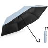 imageG4Free Mini Travel Umbrella UPF 50 Ultralight Slim UV Protection Parasol Windproof Compact Umbrella for Sun ampamp Rain Portable with J Hook Curved Handle Japanese Style for WomenBlueBlack