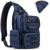 imageG4Free Tactical EDC Sling Bag Pack with Adjustable Holder Sling Shoulder Assault Range BackpackBlackDark Blue