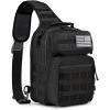 imageG4Free Tactical Sling Bag Backpack Military Rover Shoulder Sling Pack Molle EDC Small Crossbody Chest PackBlack