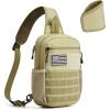 imageG4Free Tactical Sling Bag Backpack for MenMilitary Durable Shoulder Pack Tactical Bag for Travel Hiking Outdoor Sports BlackKhaki