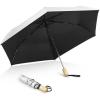 imageG4Free UPF 50 UV Protection Travel Umbrella with Wooden Handle 42 Inch Lightweight Sun Rain Folding Umbrellas Auto Open Close Lake BlueBlack