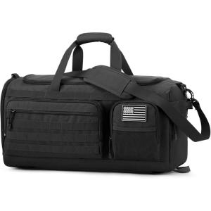 image3in1 Tactical Travel Duffle Bag for Men and Women Large 50L Military Duffle Weekender Bags Gym Backpack with Shoes Compartment and Wet Pocket BlackBlack