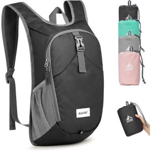 imageG4Free 10L Hiking Backpack Lightweight Small Hiking Daypack Small Outdoor Travel Foldable Shoulder BagBlack