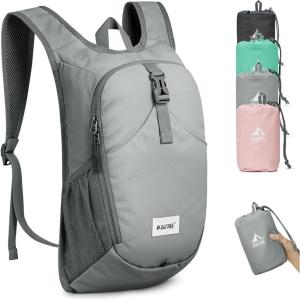 imageG4Free 10L Hiking Backpack Lightweight Small Hiking Daypack Small Outdoor Travel Foldable Shoulder BagGrey