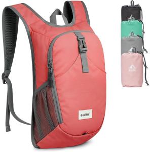 imageG4Free 10L Hiking Backpack Lightweight Small Hiking Daypack Small Outdoor Travel Foldable Shoulder BagLight Coral