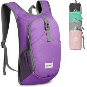 imageG4Free 10L Hiking Backpack Lightweight Small Hiking Daypack Small Outdoor Travel Foldable Shoulder BagPurple
