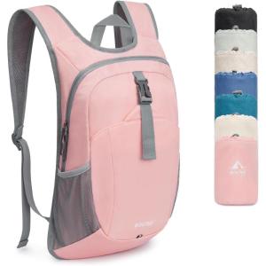 imageG4Free 12L Hiking Backpack Lightweight Small Hiking Daypack for Outdoor Travel Mini Foldable Shoulder BagPink