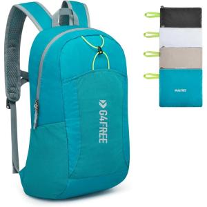 imageG4Free 24L Lightweight Packable Hiking Backpack Small Sport Travel Daypack Water Resistant for Women MenPeacock Blue