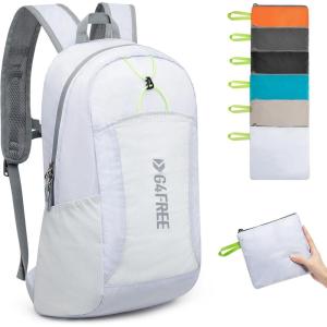imageG4Free 24L Lightweight Packable Hiking Backpack Small Sport Travel Daypack Water Resistant for Women MenWhite