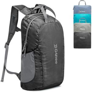 imageG4Free 25L Lightweight Hiking Backpack Packable Foldable Sport Travel Daypack Water Resistant for Women MenBlueBlack