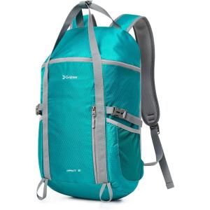 imageG4Free 35L Travel Daypack Waterproof Hiking Backpack for Camping Outdoor Sports Men Women Light GreyPeacock Blue