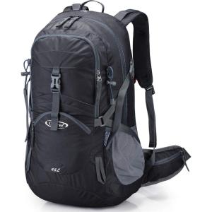 imageG4Free 45L Hiking Travel Backpack Waterproof with Rain Cover Outdoor Camping Daypack for Men Women BlackBlack