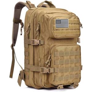 imageG4Free 45L Military Tactical Backpack 3 Day Assault Survival Molle Pack Bug Out Bag Travel Fishing Backpack RucksackTan