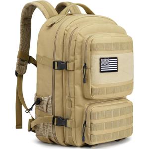 imageG4Free 45L Military Tactical Backpack for Men Large Army Molle Daypack 3 Day Assault Pack Bug Out Bag Hiking RucksackGreenKhaki