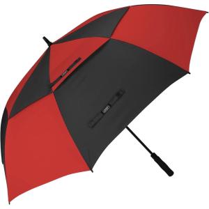 imageG4Free 47546268 Inch Automatic Open Golf Umbrella Oversize Extra Large Double Canopy Vented Windproof Waterproof Stick UmbrellasBlackRed
