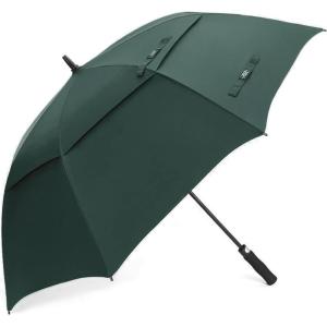 imageG4Free 47546268 Inch Automatic Open Golf Umbrella Oversize Extra Large Double Canopy Vented Windproof Waterproof Stick UmbrellasDark Green
