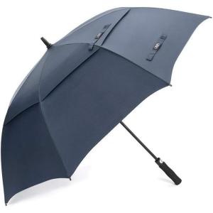 imageG4Free 47546268 Inch Automatic Open Golf Umbrella Oversize Extra Large Double Canopy Vented Windproof Waterproof Stick UmbrellasNavy Blue